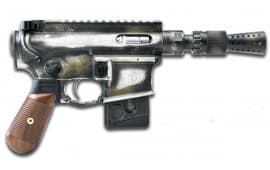 Battle Arms Development BAD-SOLO-BLASTER Solo Blaster 10+1 5.38" Silver Optic Ready Slide, 3-Tone Battle Worn Frame, Wood Grip, Custom Muzzle Device