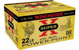 Winchester Ammo Super X Power Point 22LR 40 GR Lead Hollow Point  222/2220 Count  - 2220 Round Case