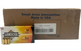 Armscor FAC94 9mm Luger Ammunition,124 GR. Full Metal Jacket, Brass Cased, Boxer Primed, Non-Corrosive, Fully Reloadable - 1000 Round Case