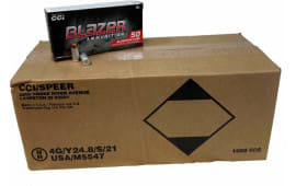 CCI Blazer - Case .40 S&W - 165 Grain - Total Metal Jacket - Aluminum Cased - Non-Corrosive - Non-Reloadable - 1000 Round Case - MFG Part# 3589-1K