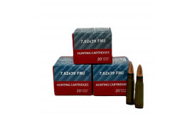 BSP 7.62x39 Ammunition, 122 Gr, FMJ, Lacquered Steel Case, Berdan Primed, Mildly Corrosive, New Production, 1000 Rd Case, Made in Kyrgyzstan - AM3387