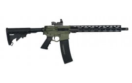 American Tactical Omni Hybrid 16" 5.56 Nato  AR-15 Rifle With 15" M-LOK Handguard, 60 Round Magazine, Red/Green Reflex Sight - Battlefield Green 