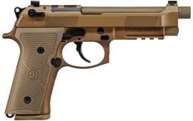 Beretta M9A4F G Type Semi-Automatic 9x19mm Optic Ready Pistol, 5.2" Barrel, (3) 18 Round Magazines, Threaded Barrel - FDE - JS92M9A4GM