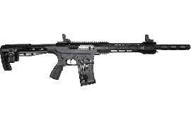 AR-12 Semi Auto, AR-15 Style 12GA Shotgun by Panzer Arms of Turkey, New G4 Model With Factory Upgrades and Choke Tubes, 3" Chambers, 2- Mags - Black