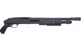 Mossberg 500 Pump 12GA Shotgun, 18.5in 3in Barrel 5+1 Synthetic Pistol Grip Black Matte Blued - 50673