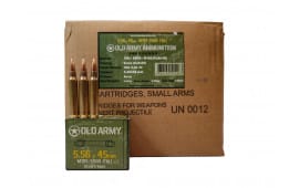 Old Army Ammo Brand 5.56 Nato M193 55Grain FMJ, Brass, Boxer, Non-Corrosive 540 Rd Case, New Production, Made by ATS to Nato Spec in Macedonia for OAA