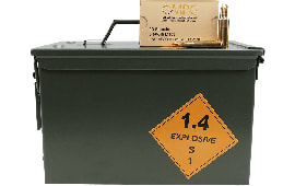 OMPC New Production 5.56 NATO Rifle Ammo, 55 Grain FMJ, Brass Case, Boxer Primed, Reloadable, N/C, Mil Spec M193 FMJBT - 800 Round Ammo Can