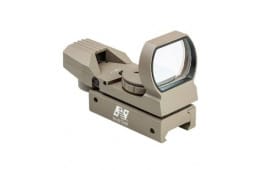 NcStar D4RGT Four Reticl Reflex Red & Green Weaver Mount 1x34mm Objective-  TAN