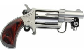 NAA NAA22MSBBS MINI-REVOLVER 1-1/8" S/S Matte Wood w/BELT Buckle Revolver
