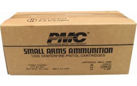 PMC 9G Bronze Target 9mm Ammunition 124 GR FMJ - Brass, Boxer, Re-Loadable - 1000 Round Case