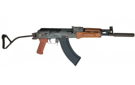 Pioneer Arms GROM Series Semi-Automatic 7.62x39mm AK-47 Style Rifle with Laminated Handguard & Side Folding Buttstock, Faux Suppressor, & 30 Round Magazine - POL-AK-GROM-FT-FS-W