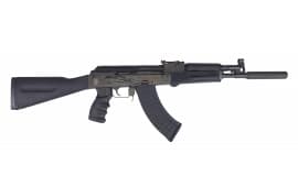 Pioneer Arms GROM Series Semi-Automatic 7.62x39mm AK-47 Style Rifle with Polymer Handguard & Buttstock, Faux Suppressor, & 30 Round Magazine - POL-AK-GROM-FT-P