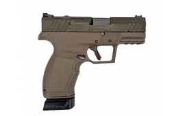 Tisas PX-9 Carry Semi-Auto 9mm Pistol, 3.5" Barrel, Flat Trigger, Interchangeable Backstraps & Grip Panels, (1) 17rd & (1) 15rd Magazine, Holster, Hard Case, FDE