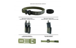 GBRS Group Assaulter Belt Bundle - Includes  Inner/Outer Belt, 1 Rifle Mag Pouch, Double Pistol Mag Pouch, True North Concepts Adapter w/ Leg Strap - RANGER GREEN