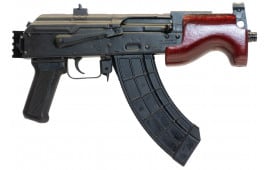 Century International Arms Micro Draco, Semi-Automatic AK Pistol, 6.25" Hammer Forged Barrel, Russian Red, Rear 1913 Rail, 30 Round Magazine - HG2797PR-N