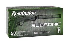 Remington Ammunition 28428 Subsonic 45 ACP 230 gr Flat Nose Enclosed Base (FNEB) - 50rd Box