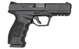 Sar USA SAR9T Semi-Auto Pistol,  4.4" Barrel, 9mm, 17rd Capacity, Interchangeable Grip Panels, Picatinny Accessory Rail - Black - SAR9TBL 