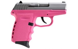 SCCY CPX-2 TTPK 9mm Polymer Frame Pistol, Satin Stainless Slide on Pink, DAO 10+1 w/ 2 Mags 