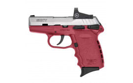SCCY CPX-1TTCRRD Semi-Auto 9mm Pistol, 3.1" Barrel, Crimson Trace Red Dot, DAO, Crimson Red Polymer Grip,  10 round magazine