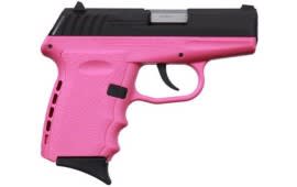 SCCY CPX-2 CBPK 9mm Semi-Auto Polymer Frame Pistol, Blued Slide on Pink, DAO, No Safety, 10+1 Capacity, W / 2 Mags 