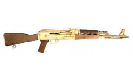 Zastava Arms ZPAP Semi-Automatic 7.62x39mm Gold Plated AK-47 Rifle - ZR7762WMGL