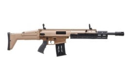 Panzer Arms SCRXII PRO Semi-Automatic 12 Gauge Shotgun, 18.5" Barrel, 5+1 Capacity, Flip-Up Sights, QD Swivels - FDE w/MLOK Rail - PASCRXIIPROFDE