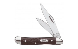 Case 00046 Peanut Folder 2.1"/1.53" Stainless Steel Clip Point/Drop Point Synthetic Brown