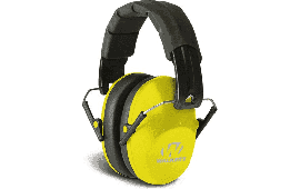 Walker's GWPFPM1YL Pro Low Profile Muff Polymer 22 dB Folding Over the Head Yellow Ear Cups with Black Headband Adult