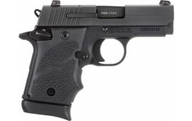 Sig Sauer 9389BRGAMBI P938 Micro-Compact BRG 9mm Luger 3" 7+1 Black Nitron Stainless Steel Black Hogue Rubber Grip