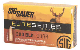 Sig Sauer E300H120 300 Blackout Elite Hunting 300 AAC Blackout/Whisper (7.62X35mm) 120 GR Open Tip Match - 20rd Box