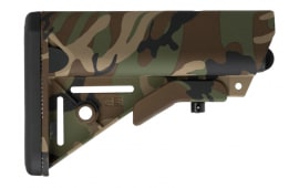 B5 Systems Enhanced Sopmod AR-15/M4 Adjustable Stock - Mil-Spec Tube Compatible -  Woodland Camo Polymer - SOP1188 