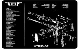 TekMat TEKR171911 1911 Cleaning Mat Black/White Rubber 17" Long 1911 Parts Diagram