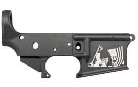 Anderson Manufacturing AR-15 Multi-Caliber Stripped Lower Receiver, Black Anodized Finish W/ Trump Fight Logo