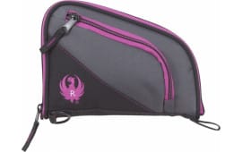 Ruger 27409 Tucson Women's Handgun Case made of Knit with Black & Gray Finish & Orchid Accents, Lockable Zippers 8" L