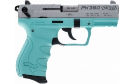 Walther Arms PK380 380 ACP Pistol, 8rd 3.66" Robins Egg Blue - 5050325