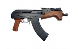 Pioneer Arms Micro Hellpup Classic Pro, AK Pistol, Classic Wood w/ Picatinny Top Rail, Brace Ready, 7" Barrel, 2-30rd Mags - AK0031-K-PRO-W