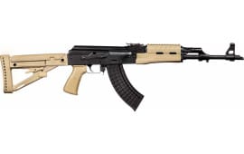 Zastava Arms ZPAP M70 AK-47 Rifle 7.62x39 30rd - New 16.3" Chrome-Lined Barrel, 1.5mm Receiver, and Bulged Trunnion - FDE Polymer Furniture - ZR7762DM