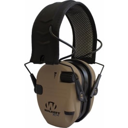 Walker's GWPXRSEMBB Razor X-TRM Digital Muff 21 dB Over the Head Polymer Battle Brown Ear Cups with Black Headband & White Logo