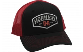 Hornady Established Mesh Cap Black/Red Structured Adjustable Snapback OSFA