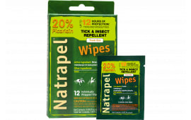 Natrapel 00066095 Repellent Wipes Repels Ticks & Biting Insects Effective Up to 12 hrs 12 Per Box