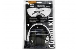 Pyramex VGCOMBO110 Low-Profile Combo Kit Scratch Resistant Clear Lens & Frame with Rubber Temple Tips, Gray Low-Profile Earmuffs