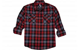 Hornady Gear 32194 Flannel Shirt XL Red/Black/Gray, Cotton/Polyester, Relaxed Fit Button Up