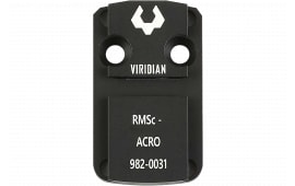 Viridian RFX44 Shield RMSc Mounting Adapter Plate, Machined 6061 Aluminum, Black Anodized Finish.