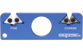 Cold Steel CSKS21CC Dual Edge Pocket Knife Sharpener Blue Aluminum, Carbide/Ceramic Sharpener, Coarse/Fine Blue