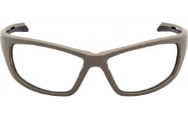 Pyramex Howitzer Safety Glasses Clear Anti-Fog Lens Tan Frame, Adjustable Rubber Nosepiece