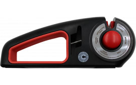 Remington by Camp Co CBGKS1 Knife Sharpener Adjustable Black/Red Plastic, Carbide/Ceramic Sharpener