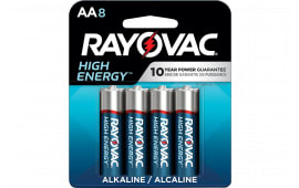 Rayovac 8158T03 AA High Energy Alkaline Batteries 1.5V 2700mAh Pack of 8