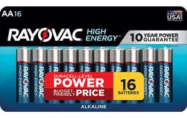 Rayovac AA High Energy Alkaline Batteries 1.5 Volts 2,700 mAh 16-Pack
