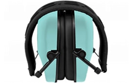 Radians Vertex Passive Earmuff Aqua Blue/Black Hearing Protection, 23 dB NRR, Ultra-Slim Adjustable Headband.
