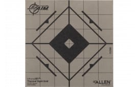 Allen Thermal Target Sight-In Grid Hanging Paper Target 6" x 6" Black/Gray, Hanging Mount, Paper Material.